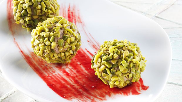 Turkey Pralinas and Cranberry Sauce with American Pistachios 